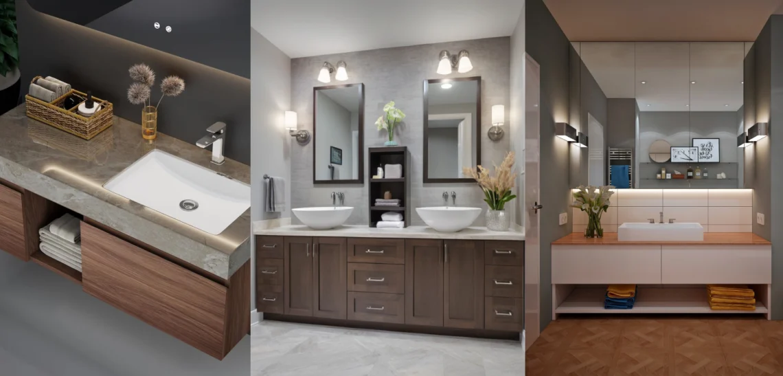 waterproof bathroom vanity cabinet with sink